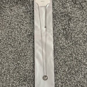 Stainless steel adjustable necklaces with heart gem pendant